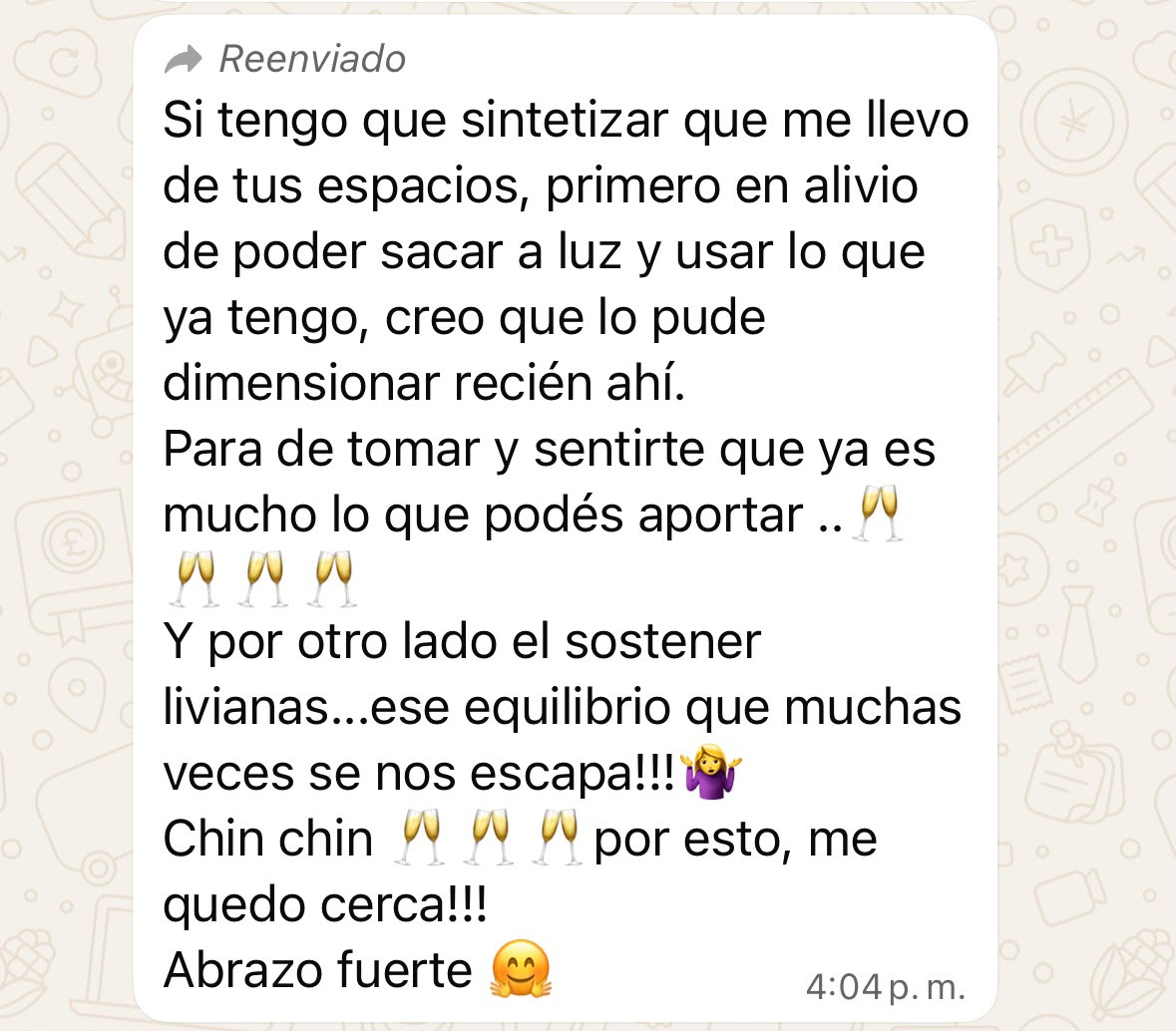 Testimonio por WhatsApp 1
